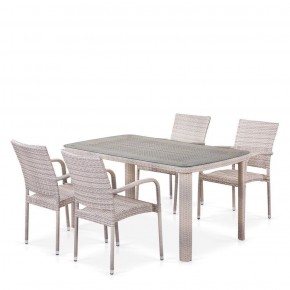 Комплект плетеной мебели T256C/Y376C-W85 Latte (4+1) + подушки на стульях в Пойковском - poikovskii.ok-mebel.com | фото 1