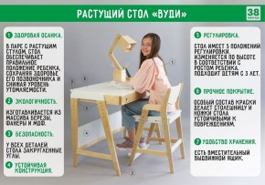 Комплект растущий стол и стул с чехлом 38 попугаев «Вуди» (Белый, Береза, Монстры) в Пойковском - poikovskii.ok-mebel.com | фото 1