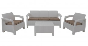 Комплект уличной мебели Yalta Premium Terrace Triple Set (Ялта) белый (+подушки под спину) в Пойковском - poikovskii.ok-mebel.com | фото 1