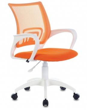 Кресло BRABIX "Fly MG-396W", пластик белый, сетка, оранжевое, 532401, MG-396W_532401 в Пойковском - poikovskii.ok-mebel.com | фото