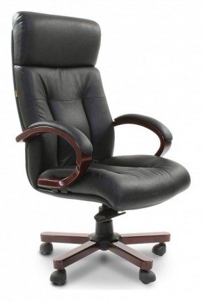 Кресло для руководителя Chairman 421 черный/орех темный, черный в Пойковском - poikovskii.ok-mebel.com | фото 1