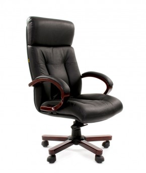 Кресло для руководителя CHAIRMAN  421 (Натуральная кожа) Черное в Пойковском - poikovskii.ok-mebel.com | фото