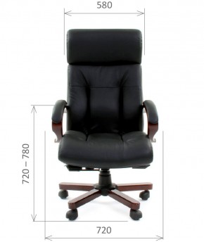 Кресло для руководителя CHAIRMAN  421 (Натуральная кожа) Черное в Пойковском - poikovskii.ok-mebel.com | фото 4