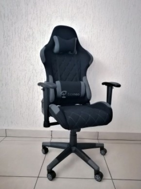Кресло геймерское Barneo K-51 (черная ткань серые вставки) в Пойковском - poikovskii.ok-mebel.com | фото