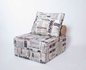 Кресло-кровать-пуф бескаркасное Прайм (Газета) в Пойковском - poikovskii.ok-mebel.com | фото