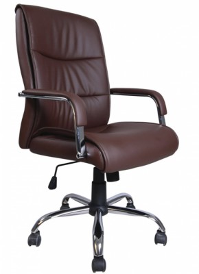 Кресло офисное BRABIX "Space EX-508" (экокожа, хром, коричневое) 531164 в Пойковском - poikovskii.ok-mebel.com | фото