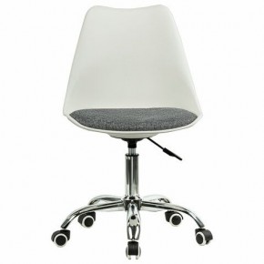 Кресло стул BRABIX "Eames MG-310 CH", хром, пластик белый, ткань серая, 532924 в Пойковском - poikovskii.ok-mebel.com | фото