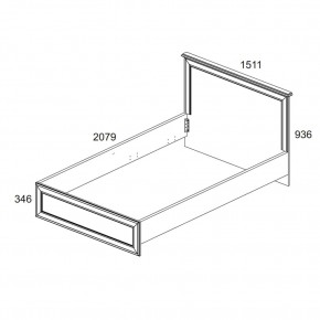 Кровать 140 с подъемником, TIFFANY, цвет вудлайн кремовый в Пойковском - poikovskii.ok-mebel.com | фото 3