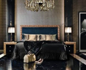 Кровать 2-х спальная (1,6 м) Тиффани Premium черная/золото с мягким элементом (Антрацит) с подъемным механизмомарт (ТФКР-3[3](П) в Пойковском - poikovskii.ok-mebel.com | фото 2