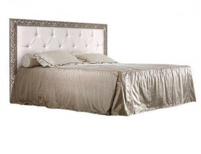 Кровать 2-х спальная (1,6 м) Тиффани штрих-лак/серебро с мягким изголовьем (ТФКР-2) в Пойковском - poikovskii.ok-mebel.com | фото