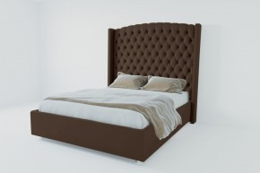 Кровать Берлин ЛЮКС с ПМ 800 (экокожа коричневая) в Пойковском - poikovskii.ok-mebel.com | фото 2