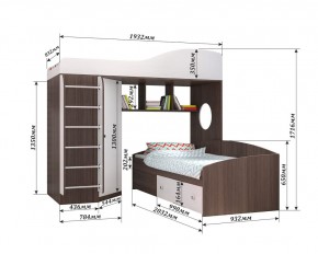 Кровать-чердак Кадет 2 с металлической лестницей в Пойковском - poikovskii.ok-mebel.com | фото 2