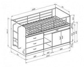 Кровать-чердак "Дюймовочка-6"  Белый/Розовый в Пойковском - poikovskii.ok-mebel.com | фото 2