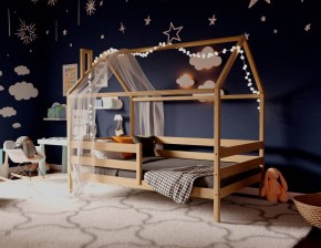 Кровать-домик 80*190 без покраски в Пойковском - poikovskii.ok-mebel.com | фото 3