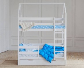 Кровать-домик двухъярусная 80*160 Белый в Пойковском - poikovskii.ok-mebel.com | фото 5
