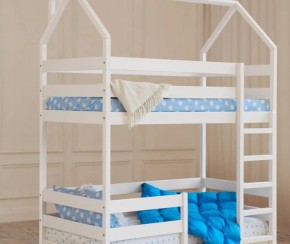 Кровать-домик двухъярусная 80*160 Белый в Пойковском - poikovskii.ok-mebel.com | фото 6