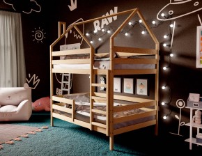 Кровать-домик двухъярусная 80*190 без покраски в Пойковском - poikovskii.ok-mebel.com | фото 2
