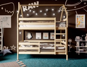 Кровать-домик двухъярусная 80*190 без покраски в Пойковском - poikovskii.ok-mebel.com | фото 3