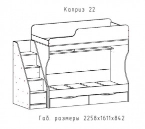 КАПРИЗ-22 Кровать двухъярусная 800 настил ЛДСП в Пойковском - poikovskii.ok-mebel.com | фото 2