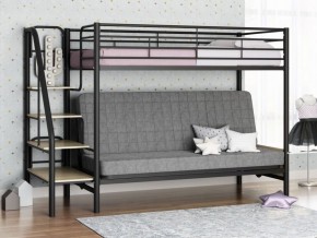 Кровать двухъярусная с диваном "Мадлен-3" (Черный/Серый) в Пойковском - poikovskii.ok-mebel.com | фото 1