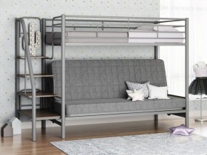 Кровать двухъярусная с диваном "Мадлен-3" (Серый/Серый) в Пойковском - poikovskii.ok-mebel.com | фото
