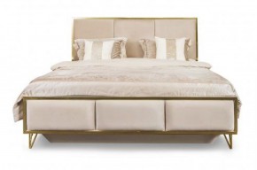 Кровать Lara 1800 с мягким изголовьем + основание (белый глянец) в Пойковском - poikovskii.ok-mebel.com | фото 1