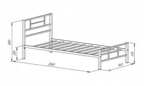 Кровать металлическая "Кадис 900х1900" Коричневый в Пойковском - poikovskii.ok-mebel.com | фото 2