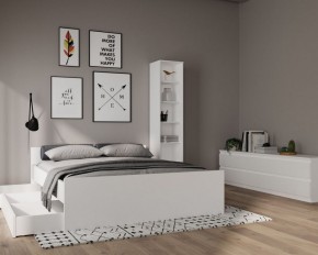 Кровать ОРИОН двухспальная с ортопедическим основанием 140х200, цвет белый в Пойковском - poikovskii.ok-mebel.com | фото 1