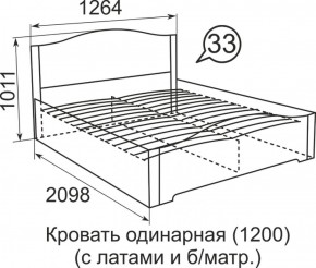 Кровать с латами Виктория 1200*2000 в Пойковском - poikovskii.ok-mebel.com | фото 4