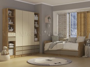 ЧЕЛСИ Color Кровать с ящиками 800 с настилом ЛДСП (Слоновая кость/Глиняный серый/Дуб крафт) в Пойковском - poikovskii.ok-mebel.com | фото 2