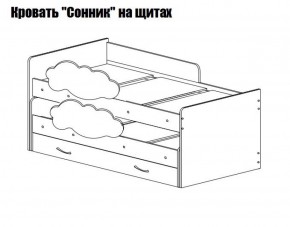 Кровать выкатная Соник на щитах (800*1600) с бортиком + ящик в Пойковском - poikovskii.ok-mebel.com | фото 2