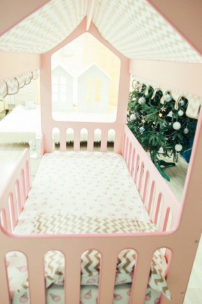 Кровать-домик без ящика 800*1600 (Розовый) в Пойковском - poikovskii.ok-mebel.com | фото 3