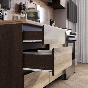 Кухня Энигма 1.6 м (венге/дуб каньон) в Пойковском - poikovskii.ok-mebel.com | фото 2