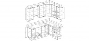 Кухонный гарнитур Старое Дерево 2200*1600 h950 (Стол. 38мм) в Пойковском - poikovskii.ok-mebel.com | фото 2