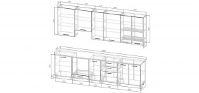 Кухонный гарнитур Умбра 3000 h950 (Стол. 38мм) в Пойковском - poikovskii.ok-mebel.com | фото 2