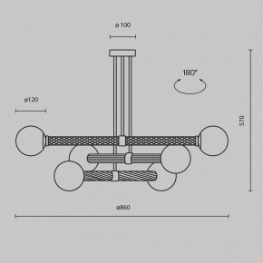 Люстра на штанге Maytoni Teatro MOD287PL-06BS в Пойковском - poikovskii.ok-mebel.com | фото 3