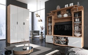 Пенал Виста (Белый глянец/Дуб крафт) в Пойковском - poikovskii.ok-mebel.com | фото 3