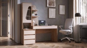 ПИФАГОР Стол компьютерный (дуб вотан/кашемир) в Пойковском - poikovskii.ok-mebel.com | фото