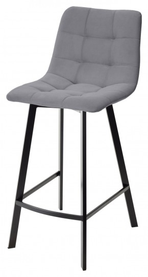 Полубарный стул CHILLI-QB SQUARE серый #27, велюр / черный каркас (H=66cm) М-City в Пойковском - poikovskii.ok-mebel.com | фото