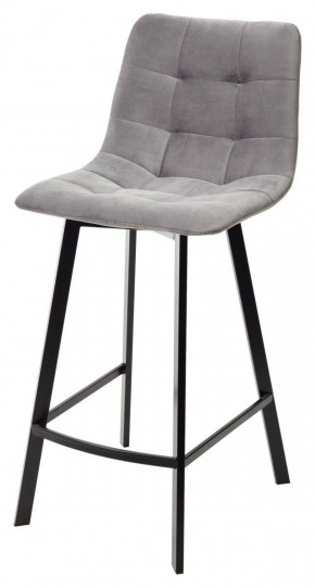 Полубарный стул CHILLI-QB SQUARE светло-серый #26, велюр / черный каркас (H=66cm) М-City в Пойковском - poikovskii.ok-mebel.com | фото 1