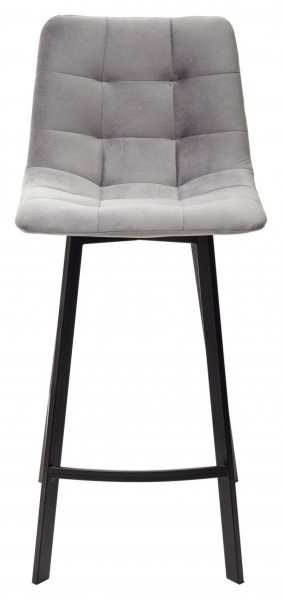 Полубарный стул CHILLI-QB SQUARE светло-серый #26, велюр / черный каркас (H=66cm) М-City в Пойковском - poikovskii.ok-mebel.com | фото 3