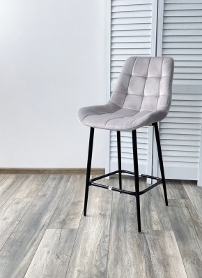 Полубарный стул ХОФМАН, цвет H-09 Светло-серый, велюр / черный каркас H=63cm М-City в Пойковском - poikovskii.ok-mebel.com | фото 2