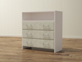 PROxSON Комод Varna (ЛДСП Белая+ткань Белый/Savana Milk (молочный)) 90x40 в Пойковском - poikovskii.ok-mebel.com | фото