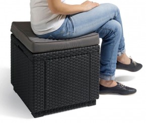 Пуфик Куб с подушкой (Cube with cushion) графит - прохладный серый в Пойковском - poikovskii.ok-mebel.com | фото 2