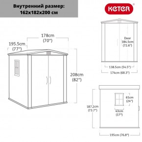 Сарай Фактор 6х6 (Factor 6x6) бежевый/серо-коричневый в Пойковском - poikovskii.ok-mebel.com | фото 3