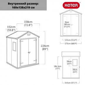 Сарай Манор 6x5DD (Manor 6x5DD) cерый/белый в Пойковском - poikovskii.ok-mebel.com | фото 2