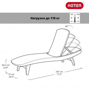 Шезлонг Пацифик (Pacific) графит в Пойковском - poikovskii.ok-mebel.com | фото 2