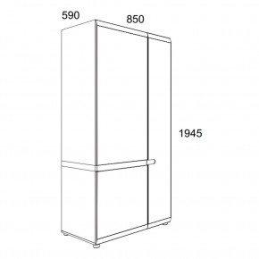 Шкаф 2D/TYP 20A, LINATE ,цвет белый/сонома трюфель в Пойковском - poikovskii.ok-mebel.com | фото 3