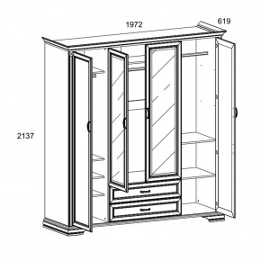 Шкаф 4D2S Z , MONAKO, цвет Сосна винтаж в Пойковском - poikovskii.ok-mebel.com | фото