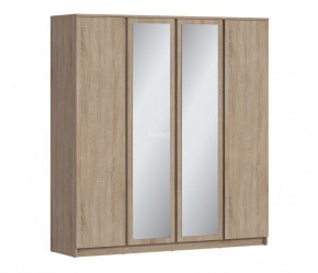 Шкаф 4х дверный с зеркалами Веста СБ-3082 (Дуб Сонома) в Пойковском - poikovskii.ok-mebel.com | фото